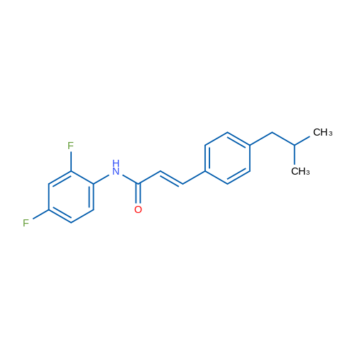(2E)-N-(2,4-Difluorophenyl)-3-[4-(2-methylpropyl)phenyl]prop-2-enamide 1g