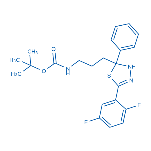 tert-Butyl (3-(5-(2,5-difluorophenyl)-2-phenyl-2,3-dihydro-1,3,4-thiadiazol-2-yl)propyl)carbamate 50mg