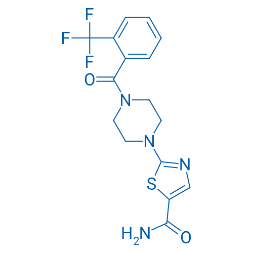 2-(4-(2-(Trifluoromethyl)benzoyl)piperazin-1-yl)thiazole-5-carboxamide 1g