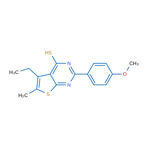 5-Ethyl-2-(4-methoxyphenyl)-6-methylthieno[2,3-d]pyrimidine-4-thiol 1g