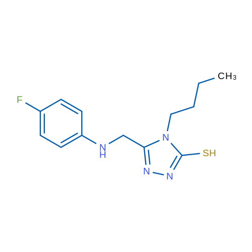 4-Butyl-5-(((4-fluorophenyl)amino)methyl)-4H-1,2,4-triazole-3-thiol 1g