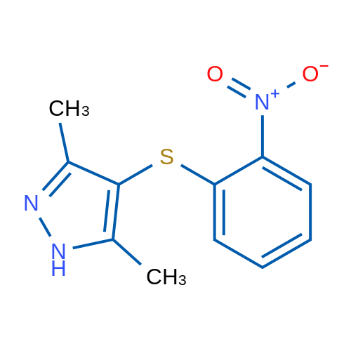 3,5-Dimethyl-4-[(2-nitrophenyl)thio]-1H-pyrazole 10g