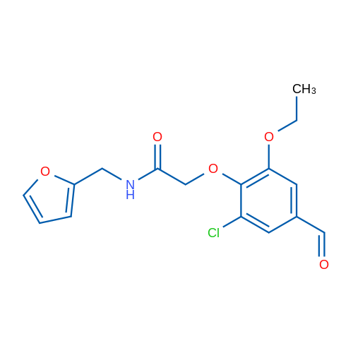 2-(2-Chloro-6-ethoxy-4-formylphenoxy)-N-(furan-2-ylmethyl)acetamide 1g