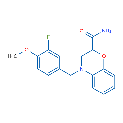4-[(3-Fluoro-4-methoxyphenyl)methyl]-3,4-dihydro-2H-1,4-benzoxazine-2-carboxamide 1g