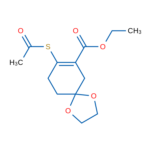 Ethyl 8-(acetylthio)-1,4-dioxaspiro[4.5]dec-7-ene-7-carboxylate 1g