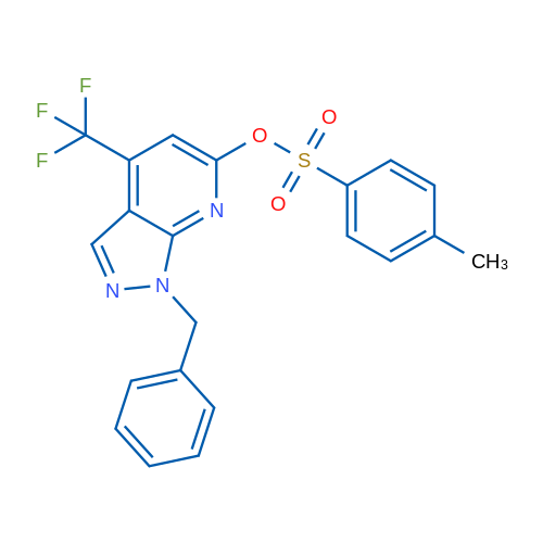 1-Benzyl-4-(trifluoromethyl)-1H-pyrazolo[3,4-b]pyridin-6-yl 4-methylbenzene-1-sulfonate 5g
