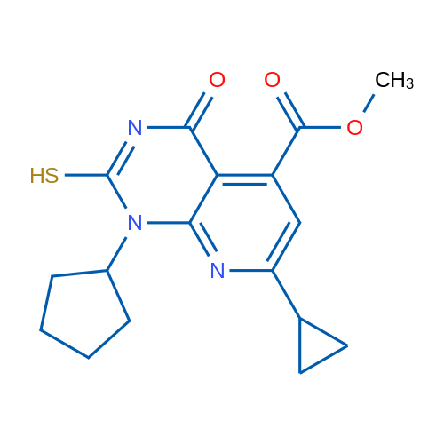 Methyl 1-cyclopentyl-7-cyclopropyl-2-mercapto-4-oxo-1,4-dihydropyrido[2,3-d]pyrimidine-5-carboxylate 1g