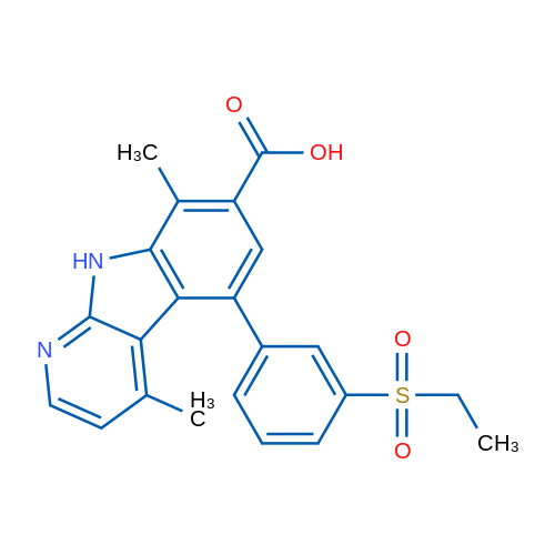 5-(3-(Ethylsulfonyl)phenyl)-4,8-dimethyl-9H-pyrido[2,3-b]indole-7-carboxylic acid 50mg