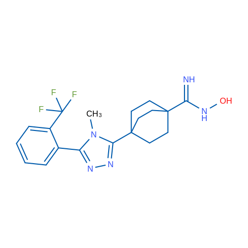 N-Hydroxy-4-(4-methyl-5-(2-(trifluoromethyl)phenyl)-4H-1,2,4-triazol-3-yl)bicyclo[2.2.2]octane-1-carboximidamide 1g