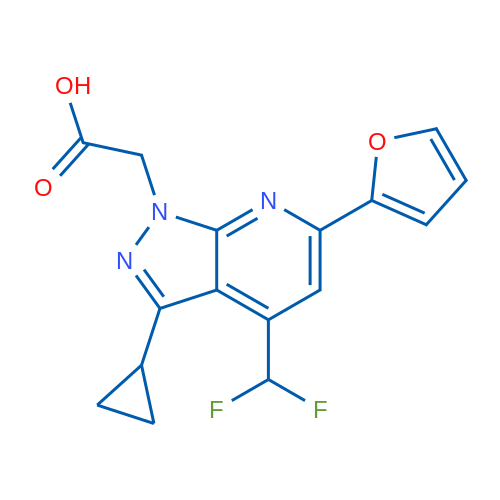 2-(3-Cyclopropyl-4-(difluoromethyl)-6-(furan-2-yl)-1H-pyrazolo[3,4-b]pyridin-1-yl)acetic acid 1g
