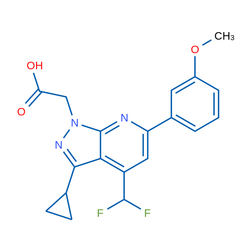 2-(3-Cyclopropyl-4-(difluoromethyl)-6-(3-methoxyphenyl)-1H-pyrazolo[3,4-b]pyridin-1-yl)acetic acid 1g