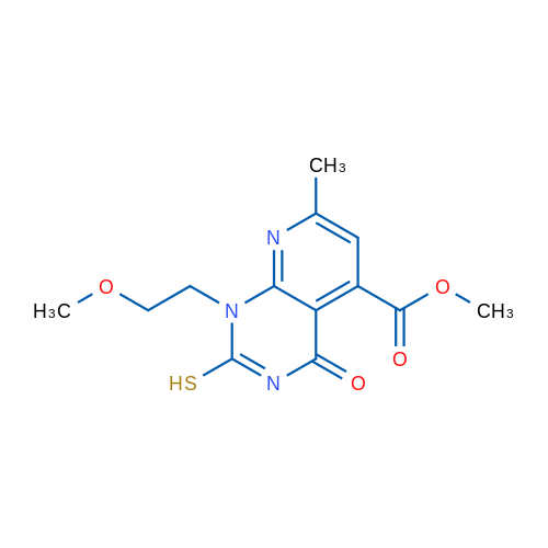 Methyl 2-mercapto-1-(2-methoxyethyl)-7-methyl-4-oxo-1,4-dihydropyrido[2,3-d]pyrimidine-5-carboxylate 5g