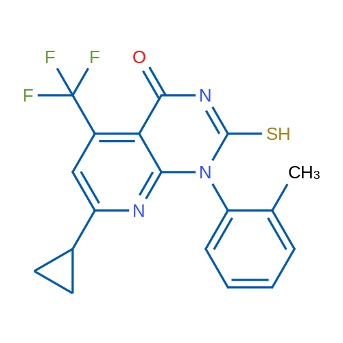 7-Cyclopropyl-2-mercapto-1-(o-tolyl)-5-(trifluoromethyl)pyrido[2,3-d]pyrimidin-4(1H)-one 1g