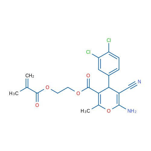 2-[6-Amino-5-cyano-4-(3,4-dichlorophenyl)-2-methyl-4H-pyran-3-carbonyloxy]ethyl 2-methylprop-2-enoate 1g