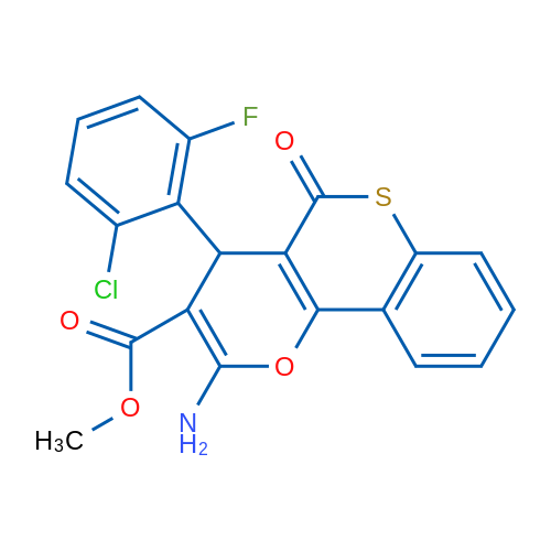 Methyl 2-amino-4-(2-chloro-6-fluorophenyl)-5-oxo-4H,5H-thiochromeno[4,3-b]pyran-3-carboxylate 1g