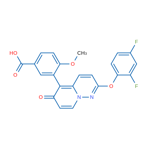 3-(2-(2,4-Difluorophenoxy)-6-oxo-6H-pyrido[1,2-b]pyridazin-5-yl)-4-methoxybenzoic acid 1g
