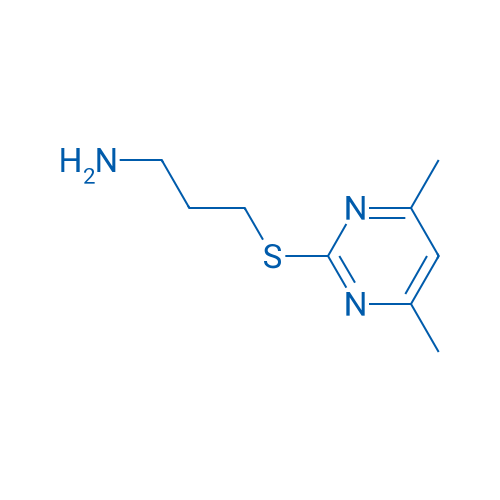 3-((4,6-Dimethylpyrimidin-2-yl)thio)propan-1-amine 250mg