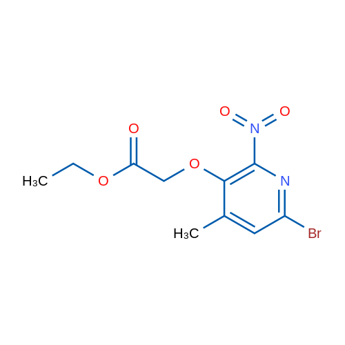 Ethyl 2-((6-bromo-4-methyl-2-nitropyridin-3-yl)oxy)acetate 250mg
