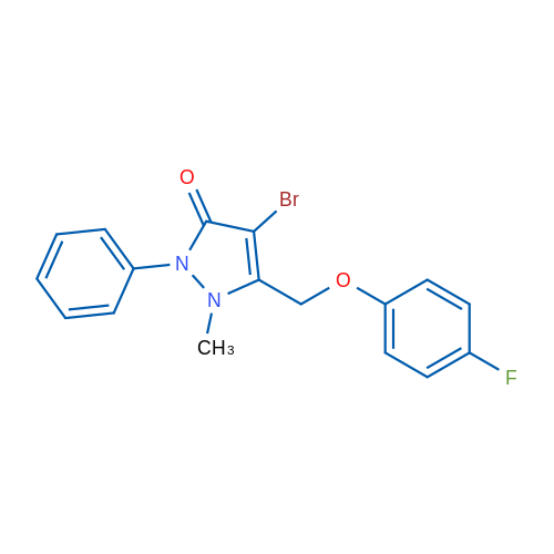 4-Bromo-5-[(4-fluorophenoxy)methyl]-1-methyl-2-phenyl-2,3-dihydro-1H-pyrazol-3-one 1g