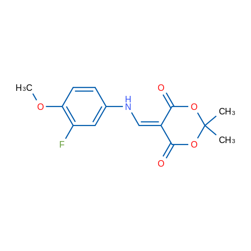 5-(((3-Fluoro-4-methoxyphenyl)amino)methylene)-2,2-dimethyl-1,3-dioxane-4,6-dione 1g
