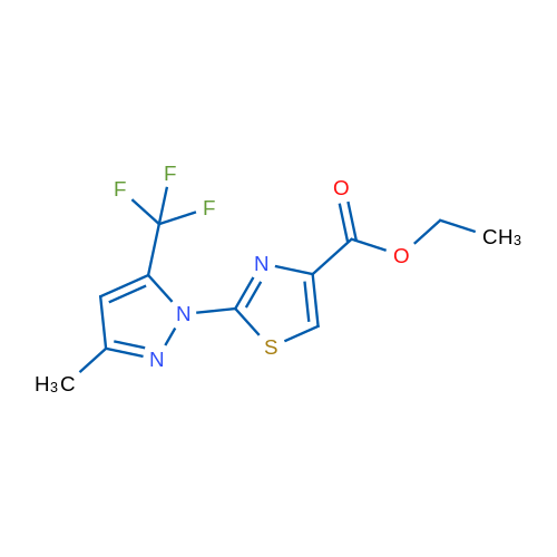 Ethyl 2-(3-methyl-5-(trifluoromethyl)-1H-pyrazol-1-yl)thiazole-4-carboxylate 1g