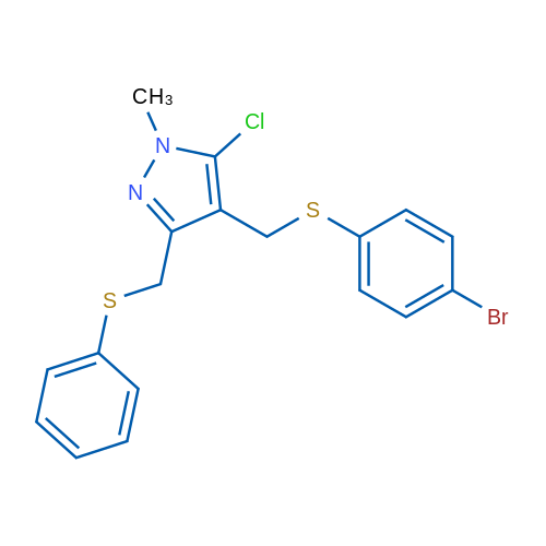 4-{[(4-bromophenyl)sulfanyl]methyl}-5-chloro-1-methyl-3-[(phenylsulfanyl)methyl]-1H-pyrazole 1g