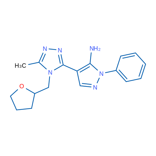 4-{5-methyl-4-[(oxolan-2-yl)methyl]-4H-1,2,4-triazol-3-yl}-1-phenyl-1H-pyrazol-5-amine 1g