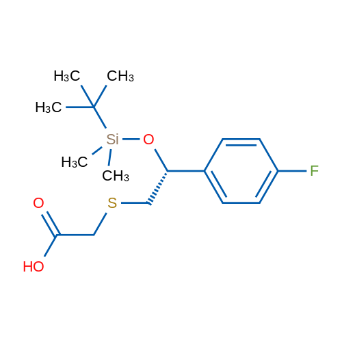 (R)-2-((2-((tert-Butyldimethylsilyl)oxy)-2-(4-fluorophenyl)ethyl)thio)acetic acid 1g