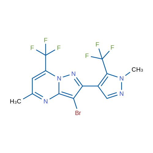 4-[3-Bromo-5-methyl-7-(trifluoromethyl)pyrazolo[1,5-a]pyrimidin-2-yl]-1-methyl-5-(trifluoromethyl)-1H-pyrazole 1g