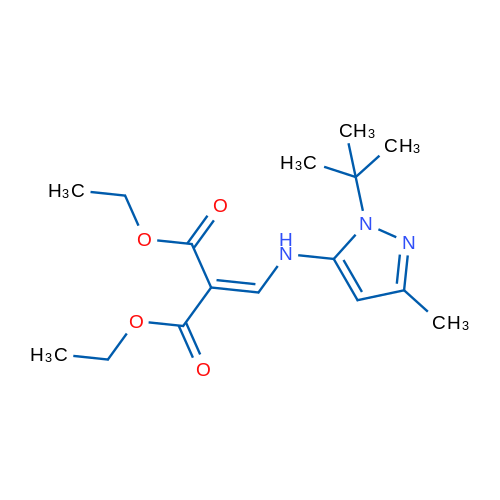1,3-Diethyl 2-{[(1-tert-butyl-3-methyl-1H-pyrazol-5-yl)amino]methylidene}propanedioate 1g