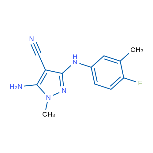 5-Amino-3-[(4-fluoro-3-methylphenyl)amino]-1-methyl-1H-pyrazole-4-carbonitrile 10mg