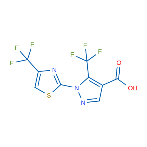 5-(Trifluoromethyl)-1-[4-(trifluoromethyl)-1,3-thiazol-2-yl]-1H-pyrazole-4-carboxylic acid 1g