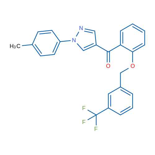 1-(4-Methylphenyl)-4-(2-{[3-(trifluoromethyl)phenyl]methoxy}benzoyl)-1H-pyrazole 1g