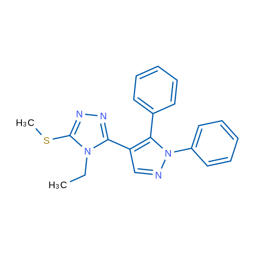 3-(1,5-Diphenyl-1H-pyrazol-4-yl)-4-ethyl-5-(methylsulfanyl)-4H-1,2,4-triazole 1g