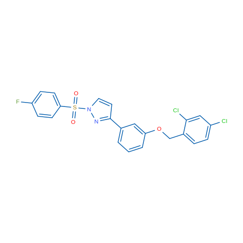 3-{3-[(2,4-dichlorophenyl)methoxy]phenyl}-1-(4-fluorobenzenesulfonyl)-1H-pyrazole 1g