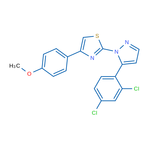2-[5-(2,4-Dichlorophenyl)-1H-pyrazol-1-yl]-4-(4-methoxyphenyl)-1,3-thiazole 1g
