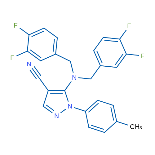 5-{bis[(3,4-difluorophenyl)methyl]amino}-1-(4-methylphenyl)-1H-pyrazole-4-carbonitrile 1g