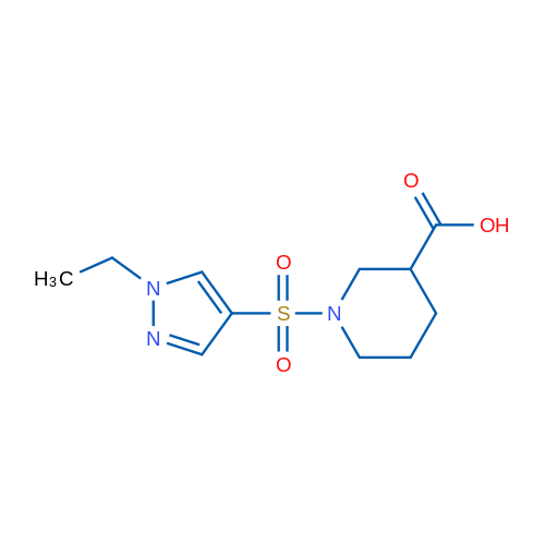 1-((1-Ethyl-1H-pyrazol-4-yl)sulfonyl)piperidine-3-carboxylic acid 5g