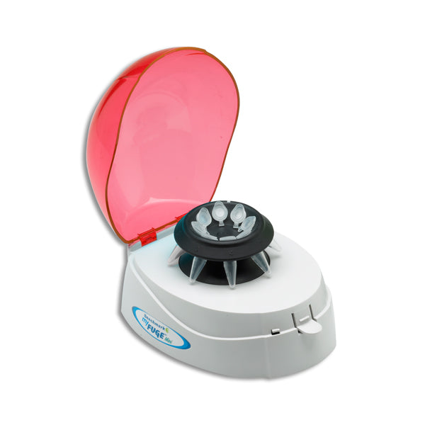 MyFuge™ Mini Centrifuge, red lid, with 2 rotors, 100-240V (European 2 prong plug)