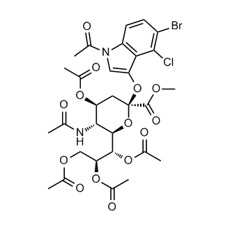 (1S,2S)-1-((2R,3R,4S,6S)-3-acetamido-4-acetoxy-6-((1-acetyl-5-bromo-4-chloro-1H-indol-3-yl)oxy)-6-(methoxycarbonyl)tetrahydro-2H-pyran-2-yl)propane-1,2,3-triyl triacetate