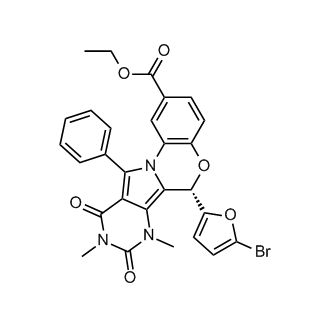 (S)-Ethyl 6-(5-bromofuran-2-yl)-7,9-dimethyl-8,10-dioxo-11-phenyl-7,8,9,10-tetrahydro-6H-benzo[b]pyrimido[4',5':3,4]pyrrolo[1,2-d][1,4]oxazine-2-carboxylate
