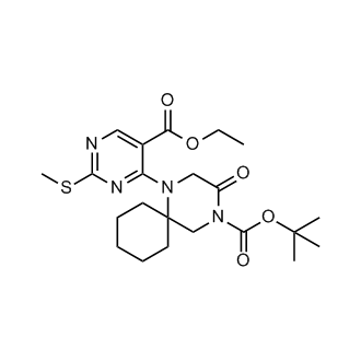 tert-Butyl 1-(5-(ethoxycarbonyl)-2-(methylthio)pyrimidin-4-yl)-3-oxo-1,4-diazaspiro[5.5]undecane-4-carboxylate