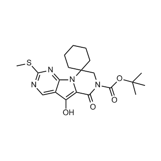 tert-Butyl 5'-hydroxy-2'-(methylthio)-6'-oxo-6'H-spiro[cyclohexane-1,9'-pyrazino[1',2':1,5]pyrrolo[2,3-d]pyrimidine]-7'(8'H)-carboxylate