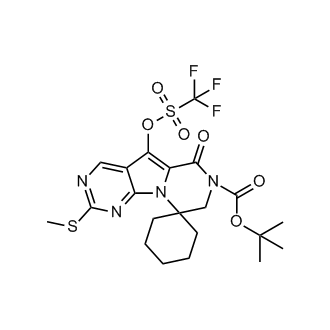 tert-Butyl 2'-(methylthio)-6'-oxo-5'-(((trifluoromethyl)sulfonyl)oxy)-6'H-spiro[cyclohexane-1,9'-pyrazino[1',2':1,5]pyrrolo[2,3-d]pyrimidine]-7'(8'H)-carboxylate