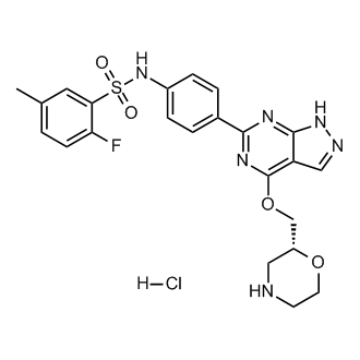 (R)-2-Fluoro-5-methyl-N-(4-(4-(morpholin-2-ylmethoxy)-1H-pyrazolo[3,4-d]pyrimidin-6-yl)phenyl)benzenesulfonamide hydrochloride