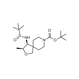 tert-Butyl (3S,4S)-4-(((R)-tert-butylsulfinyl)amino)-3-methyl-2-oxa-8-azaspiro[4.5]decane-8-carboxylate