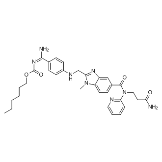 (E)-Hexyl (amino(4-(((5-((3-amino-3-oxopropyl)(pyridin-2-yl)carbamoyl)-1-methyl-1H-benzo[d]imidazol-2-yl)methyl)amino)phenyl)methylene)carbamate  (Dabigatran Impurity）