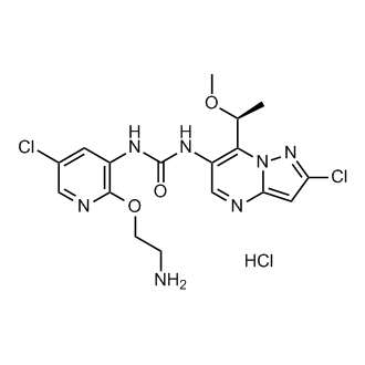 (S)-1-(2-(2-Aminoethoxy)-5-chloropyridin-3-yl)-3-(2-chloro-7-(1-methoxyethyl)pyrazolo[1,5-a]pyrimidin-6-yl)urea hydrochloride