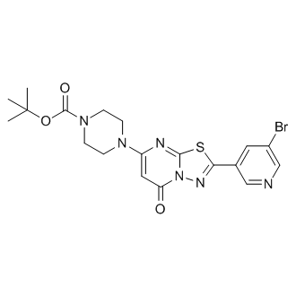 tert-Butyl 4-(2-(5-bromopyridin-3-yl)-5-oxo-5H-[1,3,4]thiadiazolo[3,2-a]pyrimidin-7-yl)piperazine-1-carboxylate