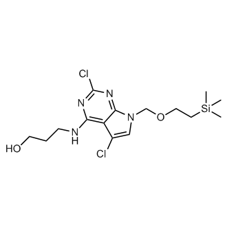 3-((2,5-Dichloro-7-((2-(trimethylsilyl)ethoxy)methyl)-7H-pyrrolo[2,3-d]pyrimidin-4-yl)amino)propan-1-ol